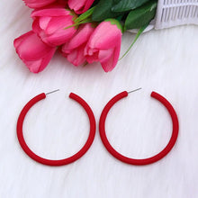 Load image into Gallery viewer, 12 Colors Trendy C Shape Big Round Hoop Earrings For Women Girl - Makeitworkinc LLC -