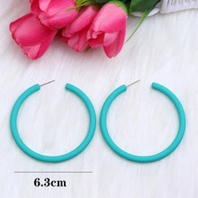 Load image into Gallery viewer, 12 Colors Trendy C Shape Big Round Hoop Earrings For Women Girl - Makeitworkinc LLC -