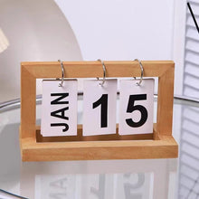 Load image into Gallery viewer, 12*20.5*9cm Nordic Creative Wooden Manual Page Turning Calendar Ornaments Office Desktop Decoration Date Card Photo Props - Makeitworkinc LLC -