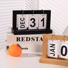 Load image into Gallery viewer, 12*20.5*9cm Nordic Creative Wooden Manual Page Turning Calendar Ornaments Office Desktop Decoration Date Card Photo Props - Makeitworkinc LLC -