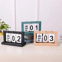 Load image into Gallery viewer, 12*20.5*9cm Nordic Creative Wooden Manual Page Turning Calendar Ornaments Office Desktop Decoration Date Card Photo Props - Makeitworkinc LLC -