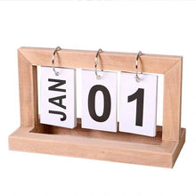 Load image into Gallery viewer, 12*20.5*9cm Nordic Creative Wooden Manual Page Turning Calendar Ornaments Office Desktop Decoration Date Card Photo Props - Makeitworkinc LLC -