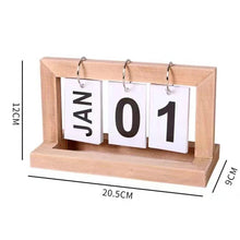 Load image into Gallery viewer, 12*20.5*9cm Nordic Creative Wooden Manual Page Turning Calendar Ornaments Office Desktop Decoration Date Card Photo Props - Makeitworkinc LLC -