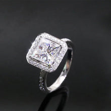Load image into Gallery viewer, 2 carat square shape D certificated moissanite fine jewelry women 14K soild gold princess cut moissanite ring - Makeitworkinc LLC -