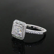 Load image into Gallery viewer, 2 carat square shape D certificated moissanite fine jewelry women 14K soild gold princess cut moissanite ring - Makeitworkinc LLC -