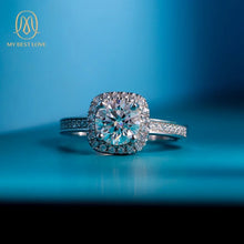 Load image into Gallery viewer, 2021 Fashionable Pure Silver Jewelry 925 Sterling Sliver Ring Custom Moissanite Silver Jewelry Women Sliver Jewelry - Makeitworkinc LLC -