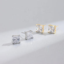 Load image into Gallery viewer, 2022 Korean Trendy Cubic Zircon Stud Earrings 925 Sterling Silver Square Diamond Hypoallergenic Earring for Women Men Jewelry - Makeitworkinc LLC -