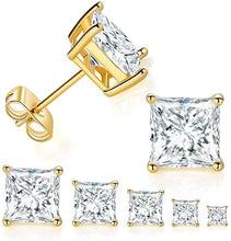 Load image into Gallery viewer, 2022 Korean Trendy Cubic Zircon Stud Earrings 925 Sterling Silver Square Diamond Hypoallergenic Earring for Women Men Jewelry - Makeitworkinc LLC -