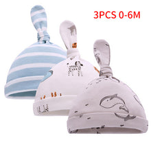 Load image into Gallery viewer, Baby Beanie Hats Newborn 100% Organic Cotton Soft Adjustable Hat oft Knotted Cap, For 0-3Y Old Infants Boys And Girls Hats