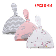Load image into Gallery viewer, Baby Beanie Hats Newborn 100% Organic Cotton Soft Adjustable Hat oft Knotted Cap, For 0-3Y Old Infants Boys And Girls Hats