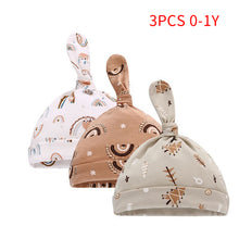 Load image into Gallery viewer, Baby Beanie Hats Newborn 100% Organic Cotton Soft Adjustable Hat oft Knotted Cap, For 0-3Y Old Infants Boys And Girls Hats