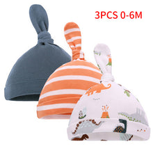 Load image into Gallery viewer, Baby Beanie Hats Newborn 100% Organic Cotton Soft Adjustable Hat oft Knotted Cap, For 0-3Y Old Infants Boys And Girls Hats
