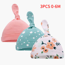 Load image into Gallery viewer, Baby Beanie Hats Newborn 100% Organic Cotton Soft Adjustable Hat oft Knotted Cap, For 0-3Y Old Infants Boys And Girls Hats
