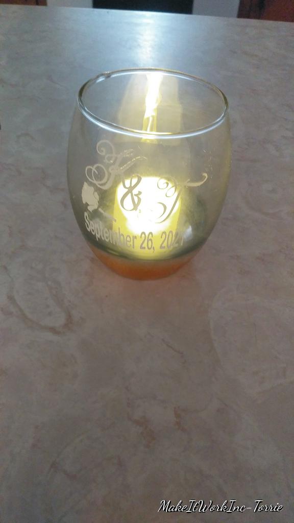 *Customized Wedding Candle Glass